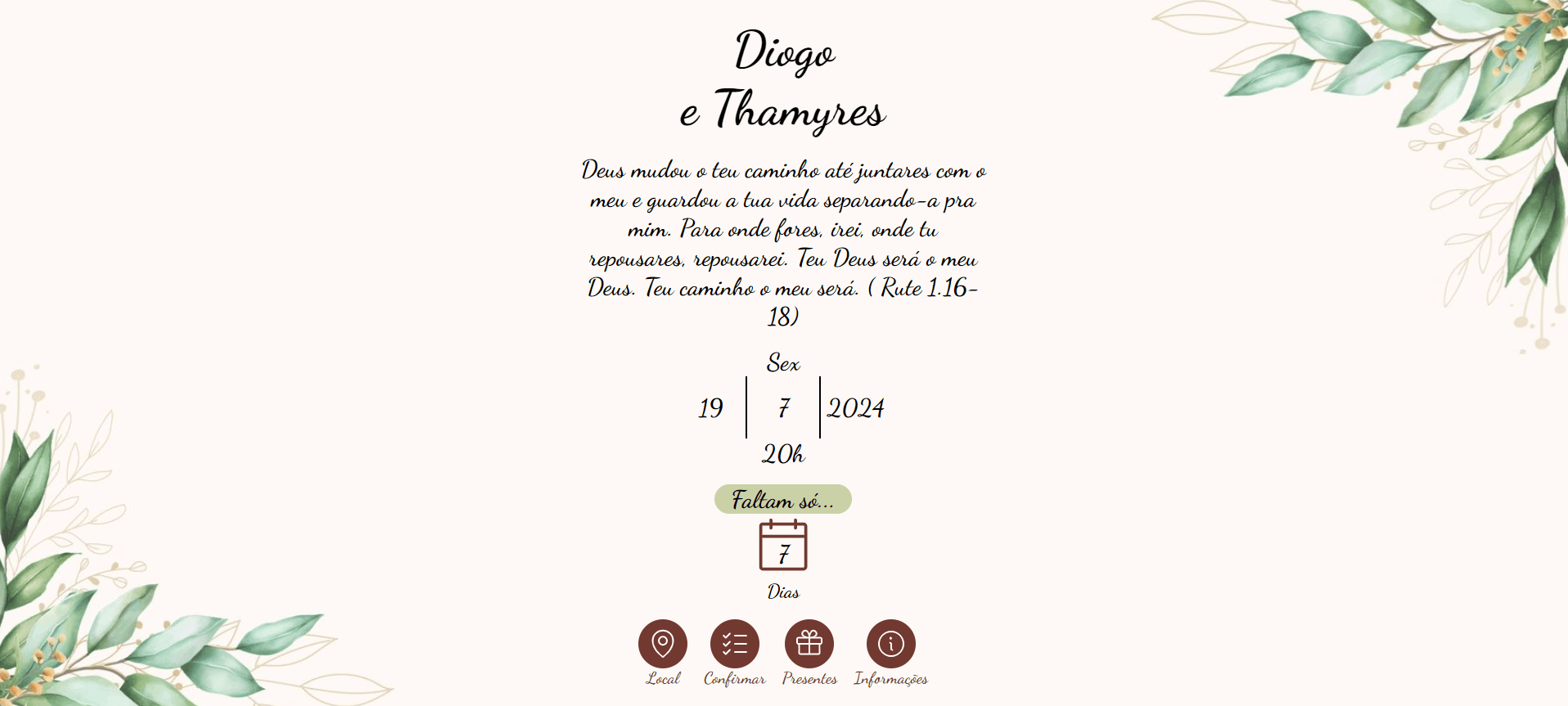 Convite de casamento